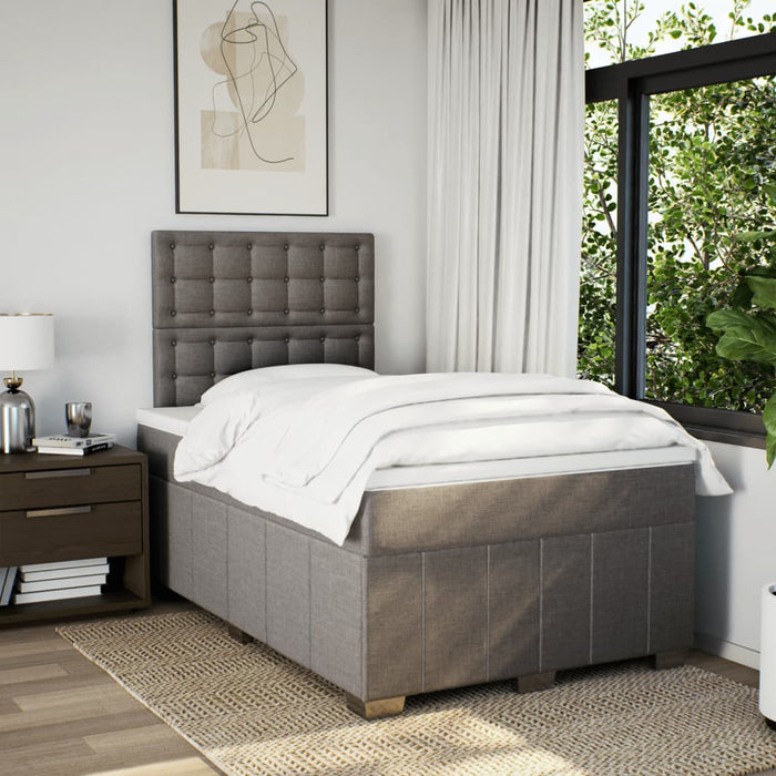 Pat box spring cu saltea, taupe, 120x190 cm material textil - WALTI WALTI