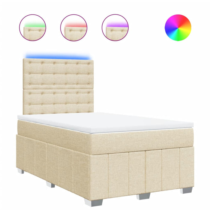 Pat continental cu saltea, crem, 120x190 cm, textil WALTI