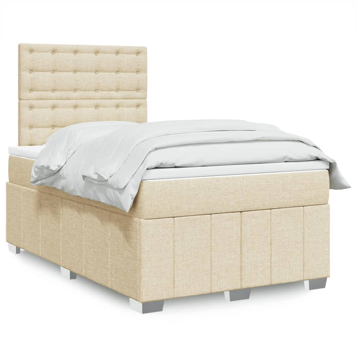 Pat continental cu saltea, crem, 120x190 cm, textil WALTI