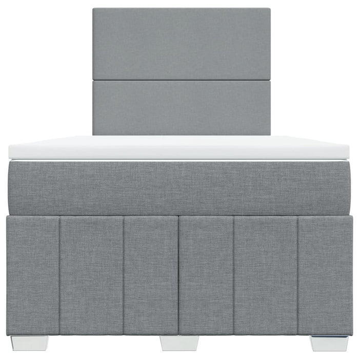 Pat continental cu saltea, gri deschis, 120x200 cm, textil - WALTI WALTI