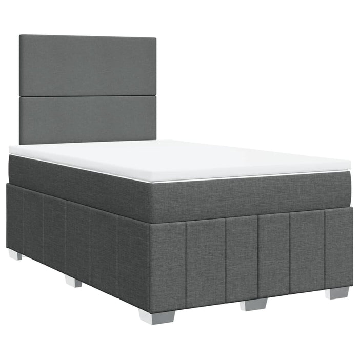 Pat box spring cu saltea, gri închis, 120x200 cm, textil - WALTI WALTI