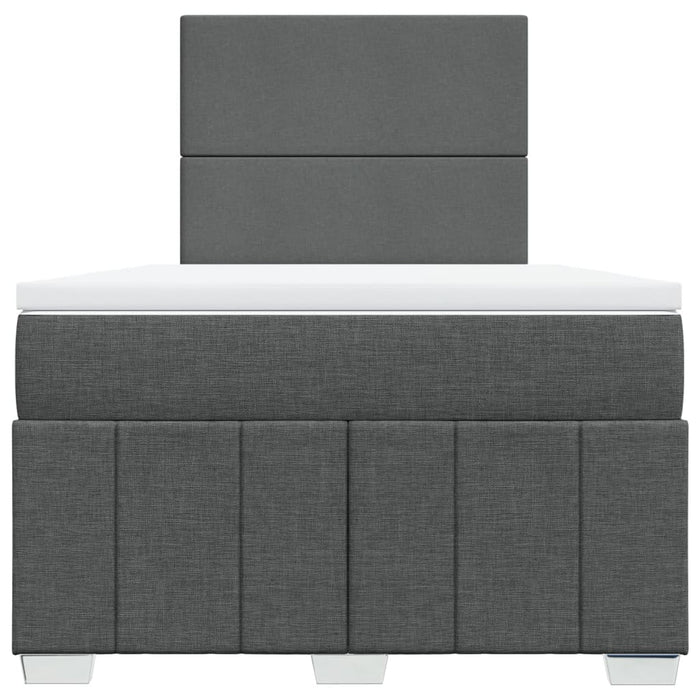Pat box spring cu saltea, gri închis, 120x200 cm, textil - WALTI WALTI