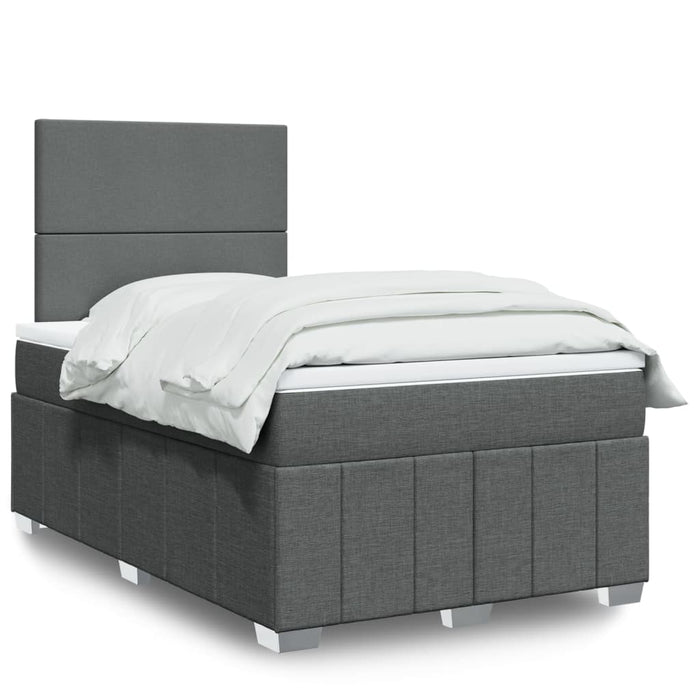 Pat box spring cu saltea, gri închis, 120x200 cm, textil - WALTI WALTI