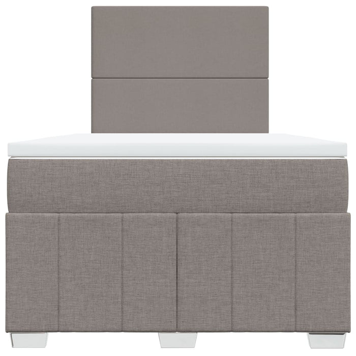 Pat box spring cu saltea, gri taupe, 120x200 cm, textil WALTI