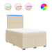 Pat box spring cu saltea, crem, 120x200 cm, textil - WALTI WALTI