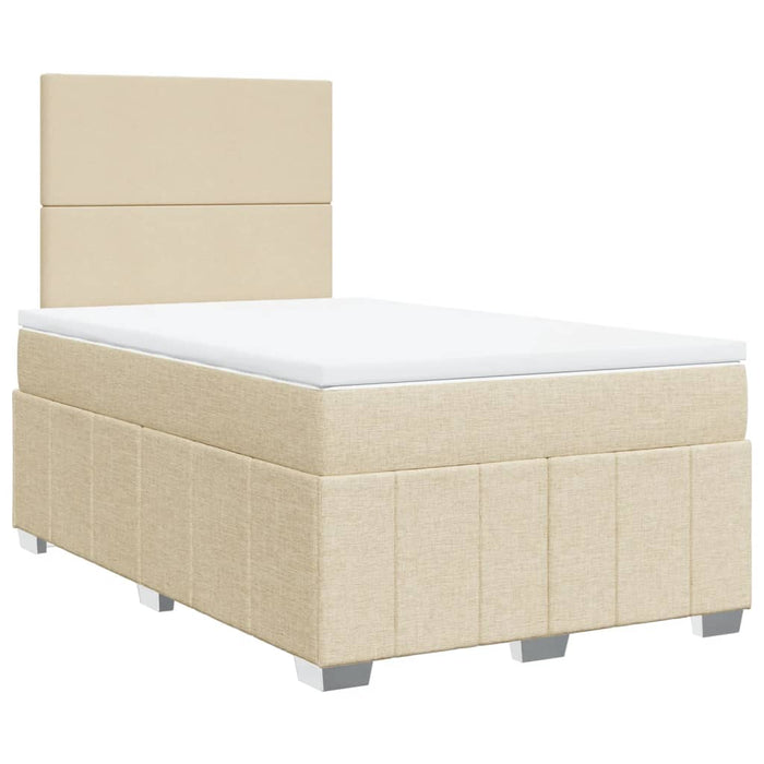 Pat box spring cu saltea, crem, 120x200 cm, textil - WALTI WALTI