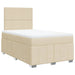 Pat box spring cu saltea, crem, 120x200 cm, textil - WALTI WALTI