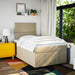 Pat box spring cu saltea, crem, 120x200 cm, textil - WALTI WALTI
