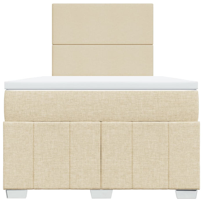 Pat box spring cu saltea, crem, 120x200 cm, textil - WALTI WALTI