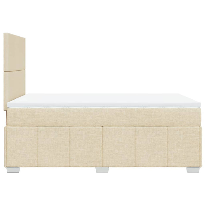 Pat box spring cu saltea, crem, 120x200 cm, textil - WALTI WALTI