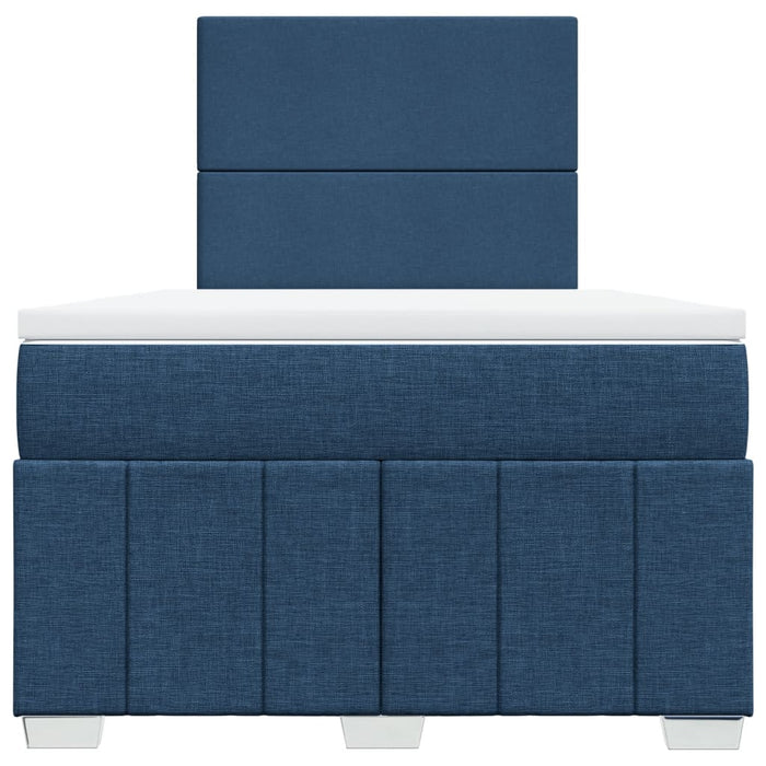 Pat box spring cu saltea, albastru, 120x200 cm, textil - WALTI WALTI