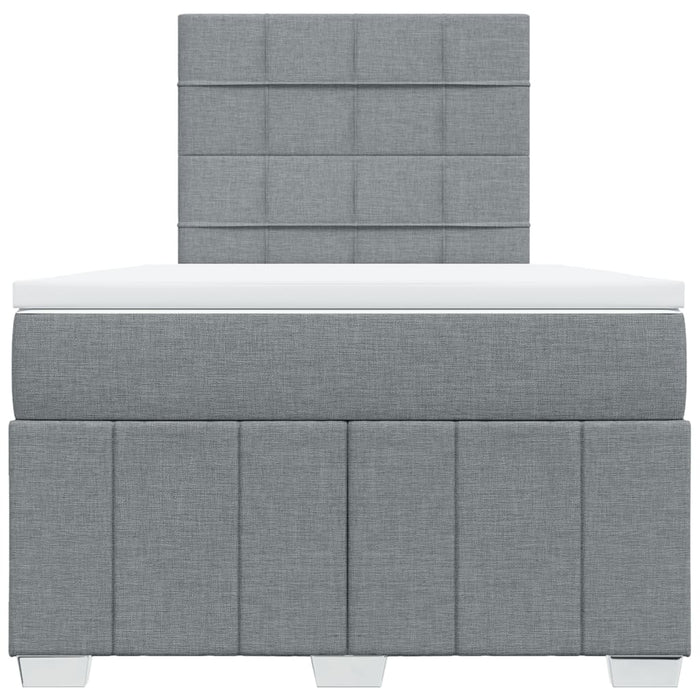 Pat continental cu saltea, gri deschis, 120x200 cm, textil - WALTI WALTI