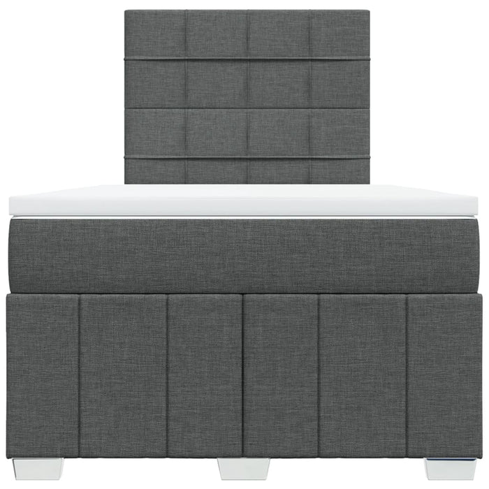 Pat box spring cu saltea, gri închis, 120x200 cm, textil - WALTI WALTI