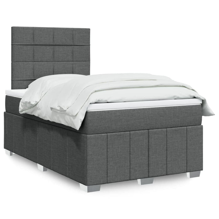 Pat box spring cu saltea, gri închis, 120x200 cm, textil - WALTI WALTI