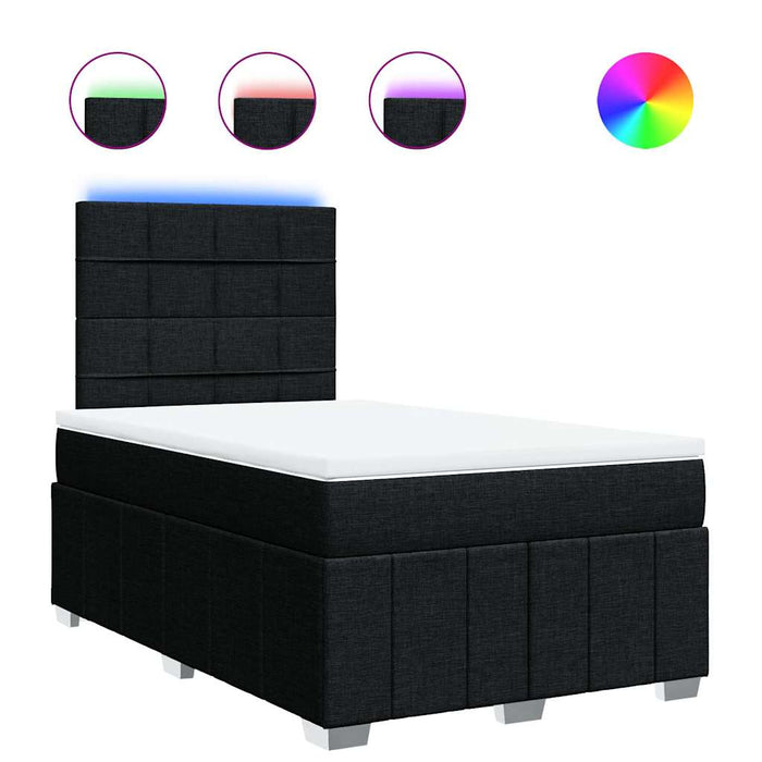 Pat box spring cu saltea, negru, 120x200 cm, textil - WALTI WALTI