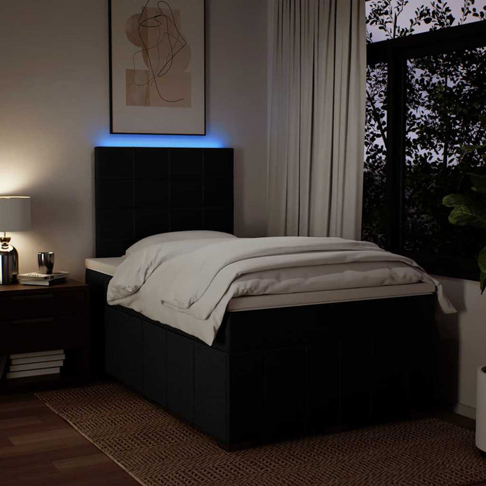 Pat box spring cu saltea, negru, 120x200 cm, textil - WALTI WALTI