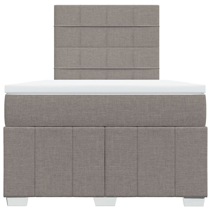 Pat box spring cu saltea, gri taupe, 120x200 cm, textil WALTI