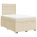 Pat box spring cu saltea, crem, 120x200 cm, textil - WALTI WALTI