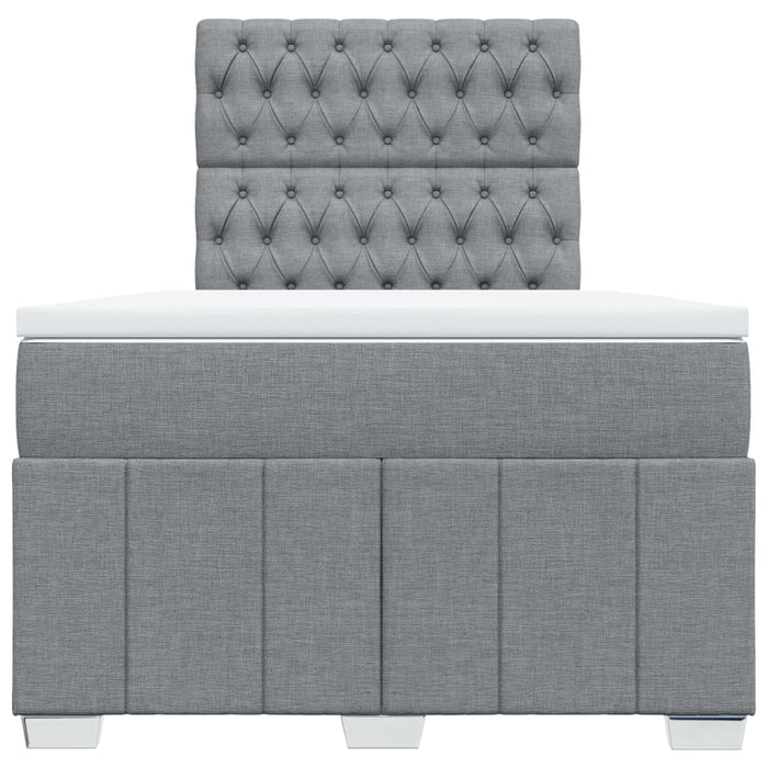 Pat continental cu saltea, gri deschis, 120x200 cm, textil - WALTI WALTI