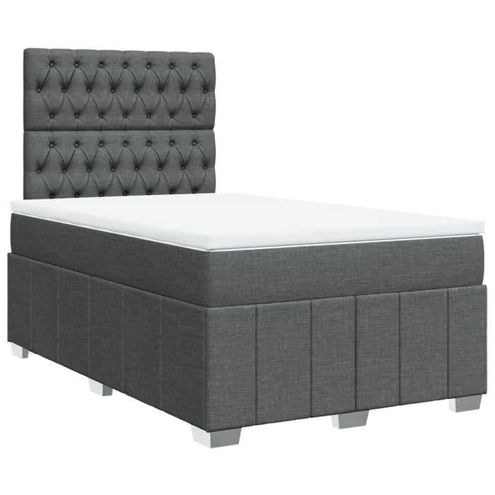 Pat box spring cu saltea, gri închis, 120x200 cm, textil - WALTI WALTI