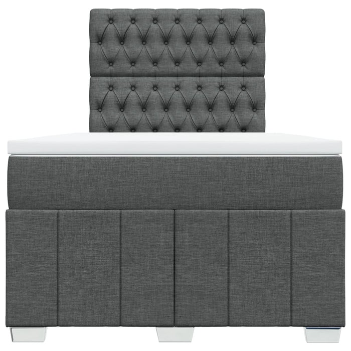 Pat box spring cu saltea, gri închis, 120x200 cm, textil - WALTI WALTI
