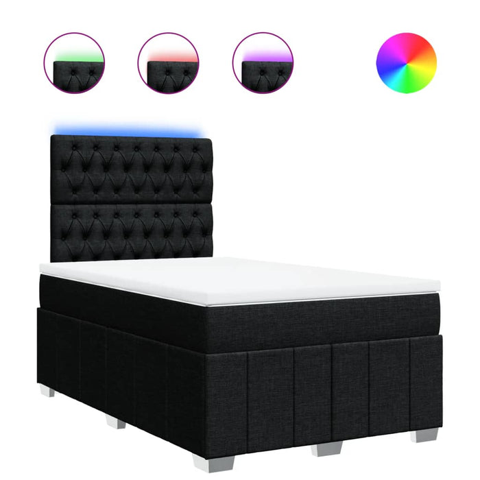 Pat box spring cu saltea, negru, 120x200 cm, textil - WALTI WALTI