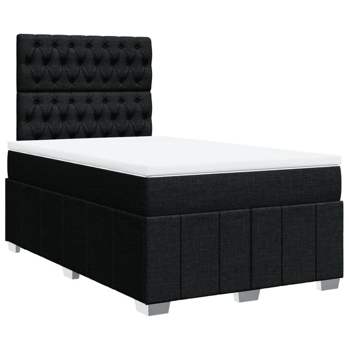 Pat box spring cu saltea, negru, 120x200 cm, textil - WALTI WALTI