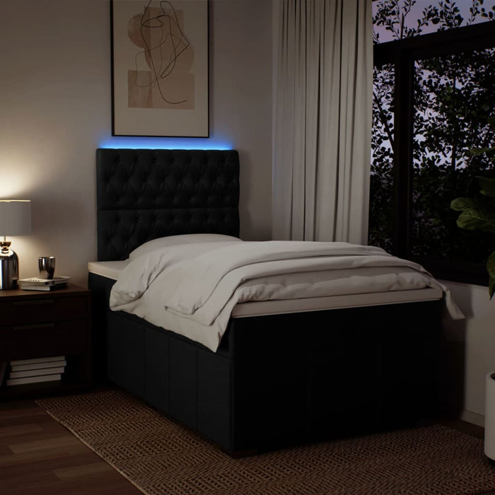 Pat box spring cu saltea, negru, 120x200 cm, textil - WALTI WALTI