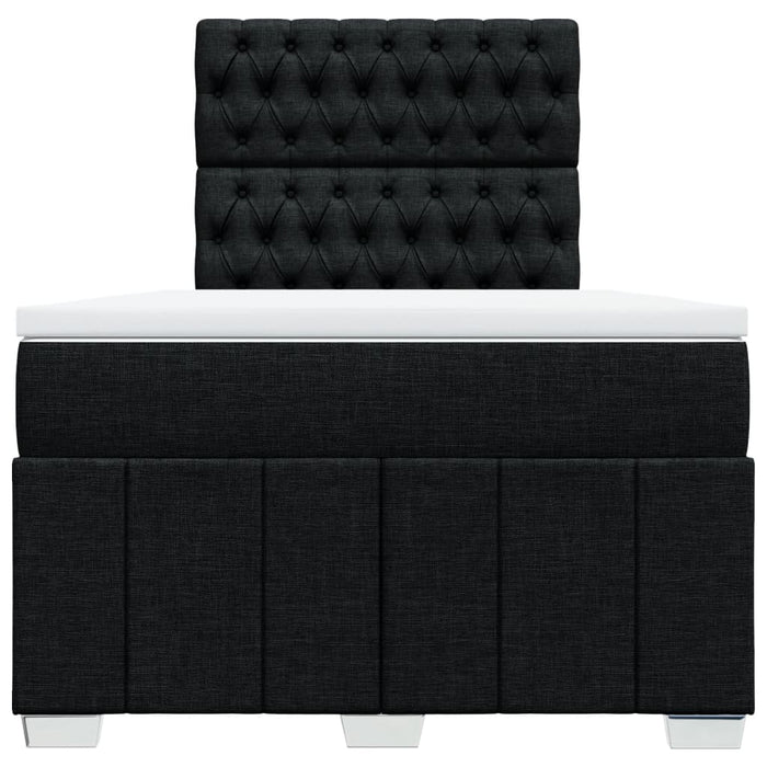 Pat box spring cu saltea, negru, 120x200 cm, textil - WALTI WALTI