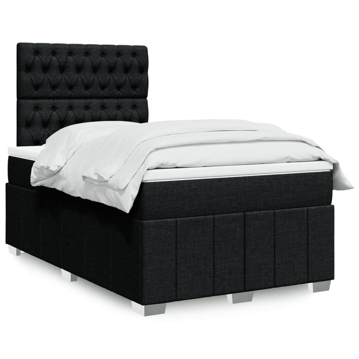 Pat box spring cu saltea, negru, 120x200 cm, textil - WALTI WALTI
