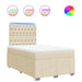 Pat box spring cu saltea, crem, 120x200 cm, textil - WALTI WALTI