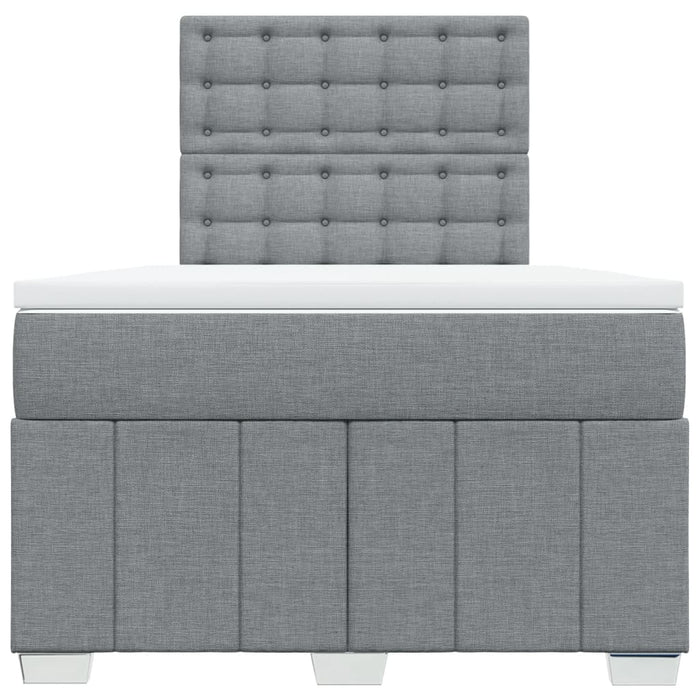 Pat continental cu saltea, gri deschis, 120x200 cm, textil - WALTI WALTI