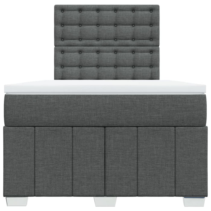 Pat box spring cu saltea, gri închis, 120x200 cm, textil - WALTI WALTI