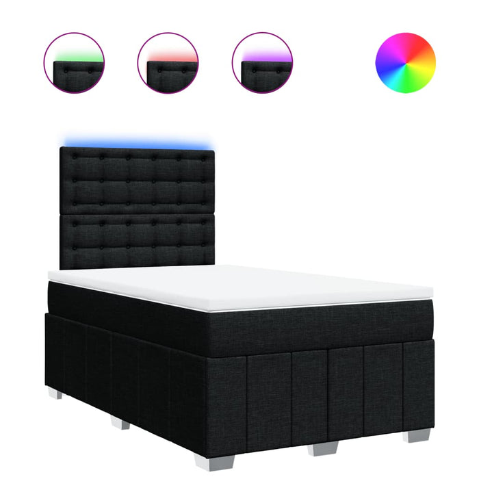 Pat box spring cu saltea, negru, 120x200 cm, textil - WALTI WALTI