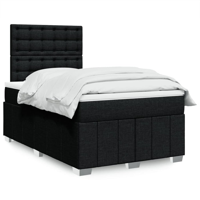 Pat box spring cu saltea, negru, 120x200 cm, textil - WALTI WALTI