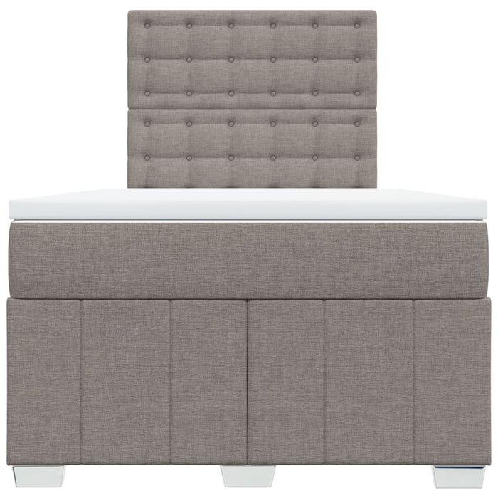 Pat box spring cu saltea, gri taupe, 120x200 cm, textil WALTI