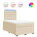 Pat box spring cu saltea, crem, 120x200 cm, textil - WALTI WALTI