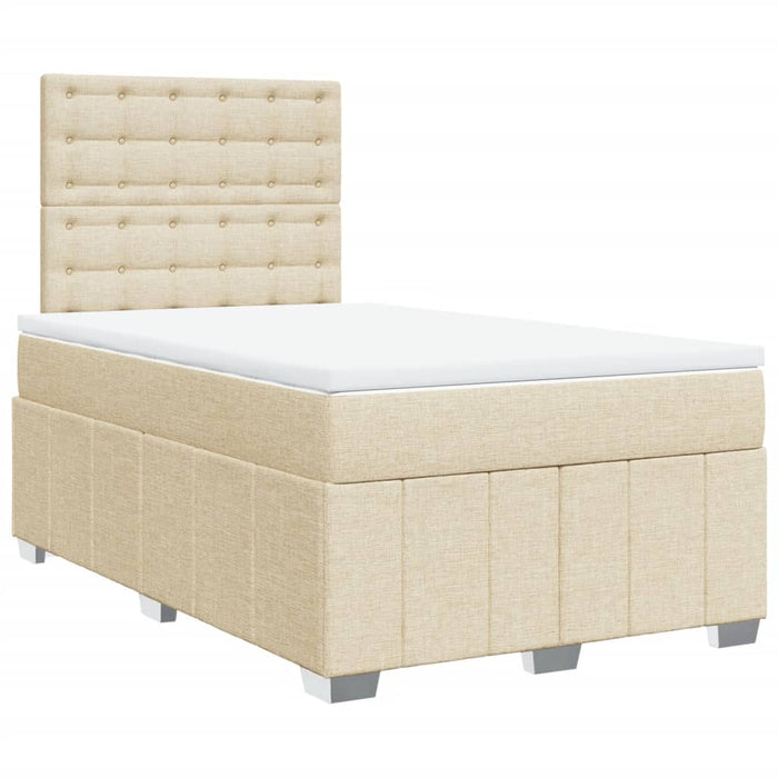 Pat box spring cu saltea, crem, 120x200 cm, textil - WALTI WALTI