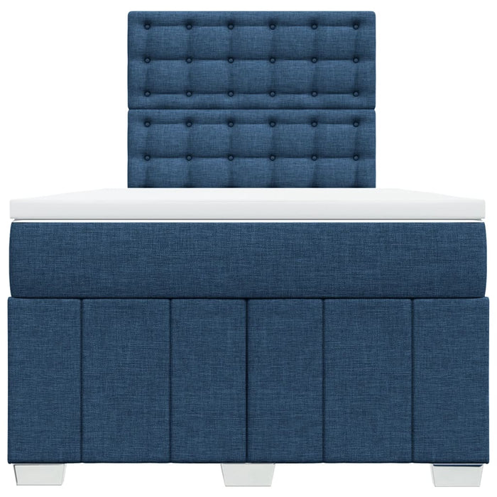 Pat box spring cu saltea, albastru, 120x200 cm, textil - WALTI WALTI