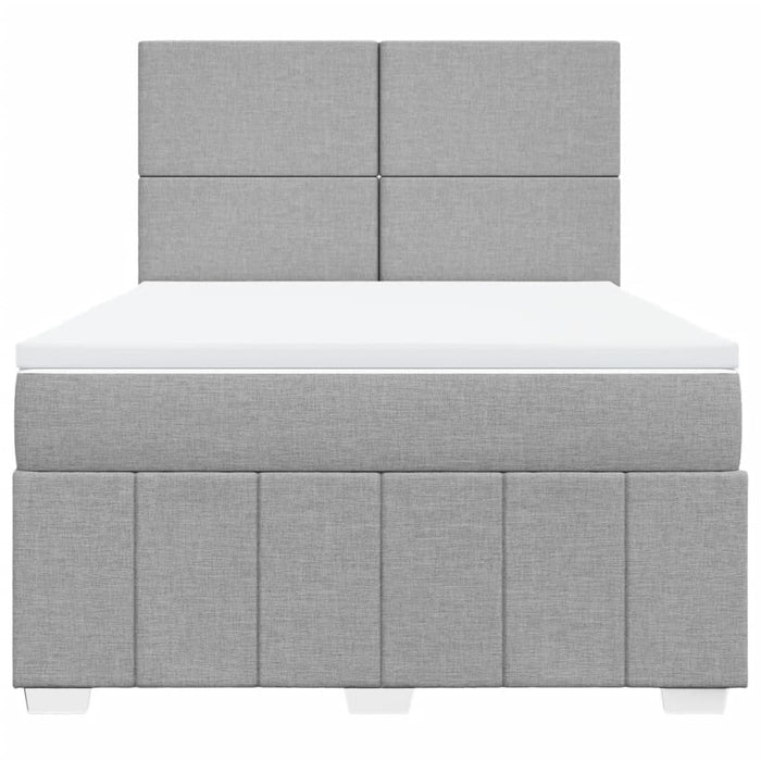 Pat box spring cu saltea, gri deschis, 140x190 cm, textil - WALTI WALTI
