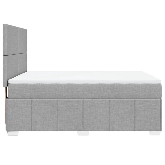 Pat box spring cu saltea, gri deschis, 140x190 cm, textil - WALTI WALTI