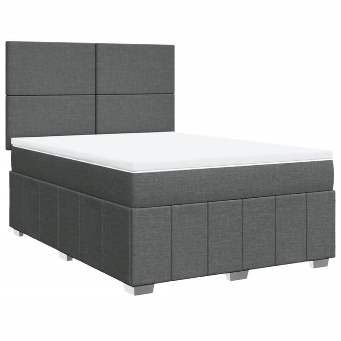Pat box spring cu saltea, gri închis, 140x190 cm, textil - WALTI WALTI
