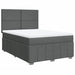 Pat box spring cu saltea, gri închis, 140x190 cm, textil - WALTI WALTI