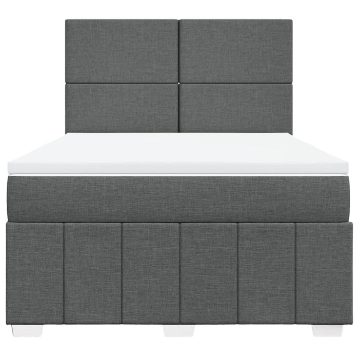 Pat box spring cu saltea, gri închis, 140x190 cm, textil - WALTI WALTI