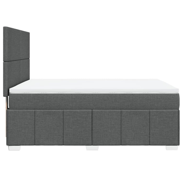 Pat box spring cu saltea, gri închis, 140x190 cm, textil - WALTI WALTI