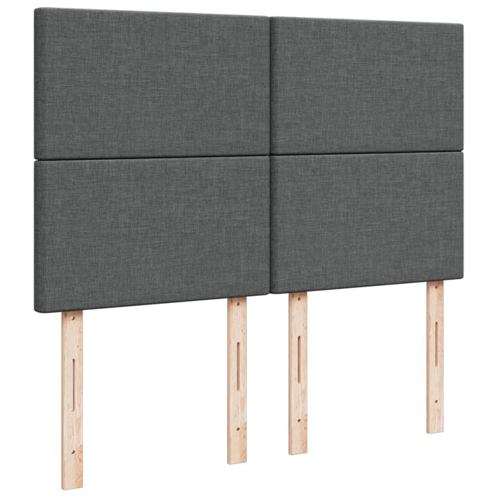 Pat box spring cu saltea, gri închis, 140x190 cm, textil - WALTI WALTI