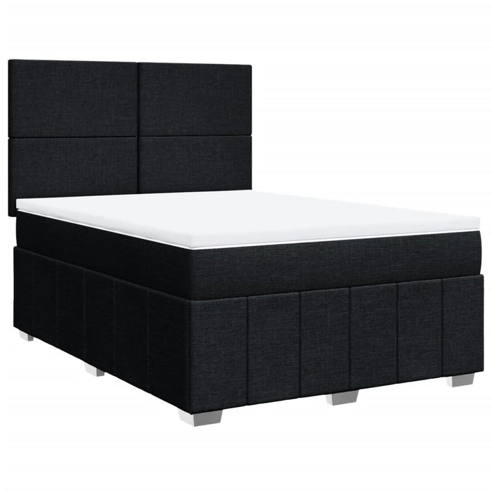 Pat box spring cu saltea, negru, 140x190 cm, textil - WALTI WALTI