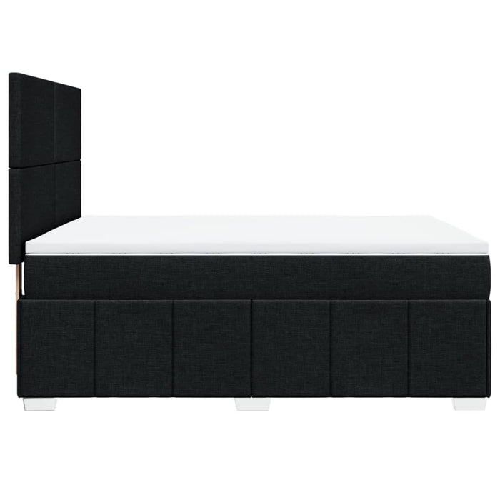 Pat box spring cu saltea, negru, 140x190 cm, textil - WALTI WALTI