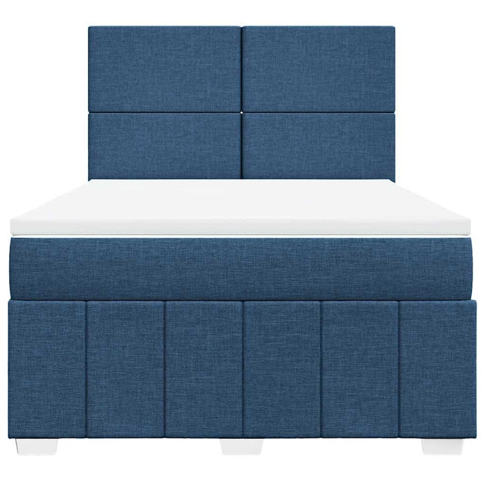 Pat box spring cu saltea, albastru, 140x200 cm, textil - WALTI WALTI