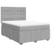 Pat box spring cu saltea, gri deschis, 140x190 cm, textil - WALTI WALTI
